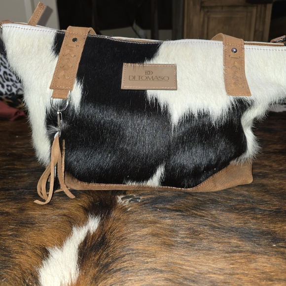 Black and Brown Cowhide DESIGNER Women's Bag - Picture 3 of 6